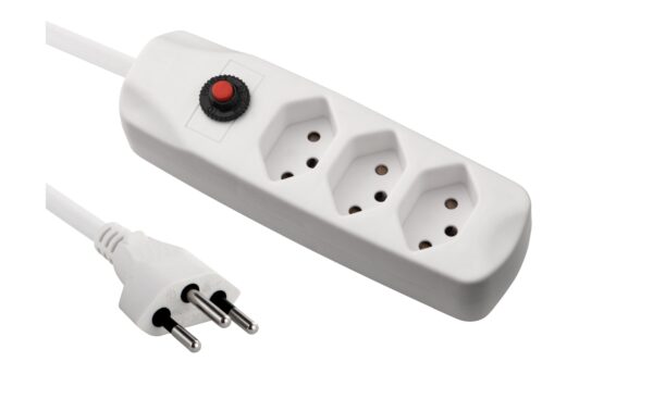 F.power Steckdosenleiste 3xT13 KIT5 230V, H05VV-F 3G1.00, OS, weiss (5/25)