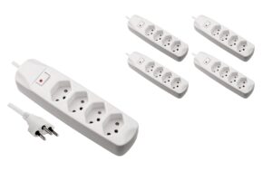 1748065 - Mediatech FURBER.power F.power Steckdosenleiste 4xT13 KIT5 230V, H05VV-F 3G1.00, MS, weiss (5/25) kaufen | Mediatech.ch