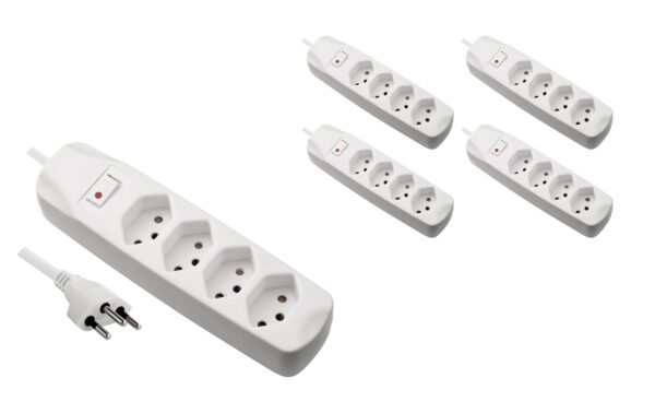 FURBER.power F.power Steckdosenleiste 4xT13 KIT5 230V, H05VV-F 3G1.00, MS, weiss (5/25) kaufen | Mediatech.ch