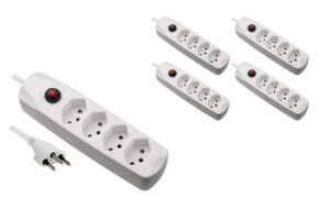 FURBER.power F.power Steckdosenleiste 4xT13 KIT5 230V, H05VV-F 3G1.00, OS, weiss (5/25) kaufen | Mediatech.ch