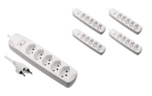 F.power Steckdosenleiste 5xT13 KIT5 230V, H05VV-F 3G1.00, MS, weiss (5/25)