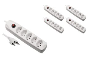 FURBER.power F.power Steckdosenleiste 5xT13 KIT5 230V, H05VV-F 3G1.00, OS, weiss (5/25) kaufen | Mediatech.ch