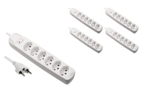 FURBER.power F.power Steckdosenleiste 6xT13 KIT5 230V, H05VV-F 3G1.00, MS, weiss (5/25) kaufen | Mediatech.ch