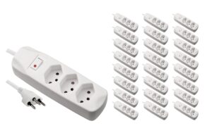 F.power Steckdosenleiste 3xT13 KIT25 230V, H05VV-F 3G1.00, MS, weiss (5/25)