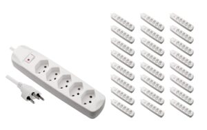F.power Steckdosenleiste 5xT13 KIT25 230V, H05VV-F 3G1.00, MS, weiss (5/25)