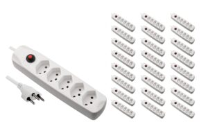 F.power Steckdosenleiste 5xT13 KIT25 230V, H05VV-F 3G1.00, OS, weiss (5/25)