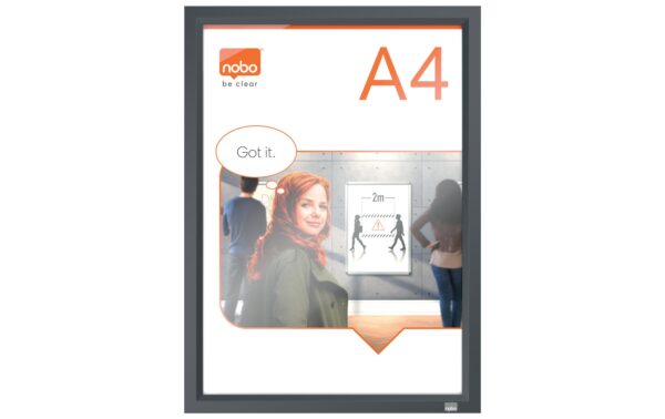1748686_1 - Mediatech Nobo Impression Pro Clip-Rahmen A4 Aluminium, schwarz