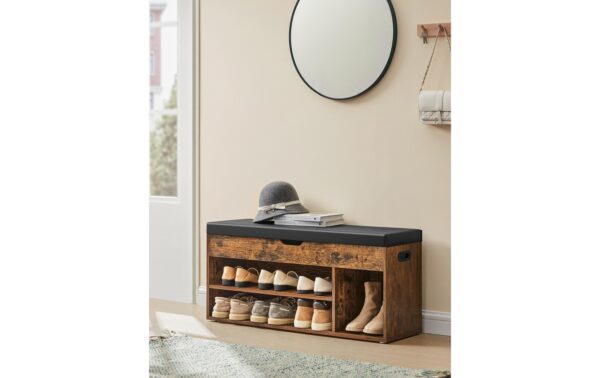 1749814_2 - Mediatech Vasagle Schuhbank gepolstert, 3 Fächer 30x100x44 cm (TxBxH), Traglast 150 kg