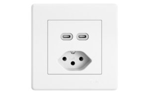 Feller EDIZIOliv Steckdose 2xUSB-C Komplettset mit Steckklemmen Snapfix