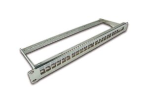 24-Port 1 HE Patchpanel, geschirmt Nickel, Leerpanel für Keystone Modul 19