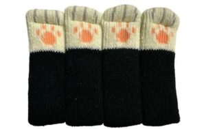 Dameco Stuhlsocken Katzenpfoten 4er Set 3x11cm, Schwarz-Weiss