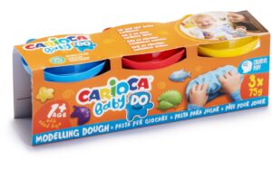Carioca Baby Do Modellierknete 3-Set 3x75g, Deckel ist Mulde zum Formen
