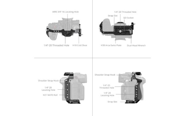 SmallRig HawkLock Quick Release Cage for Panasonic LUMIX GH7 / GH6