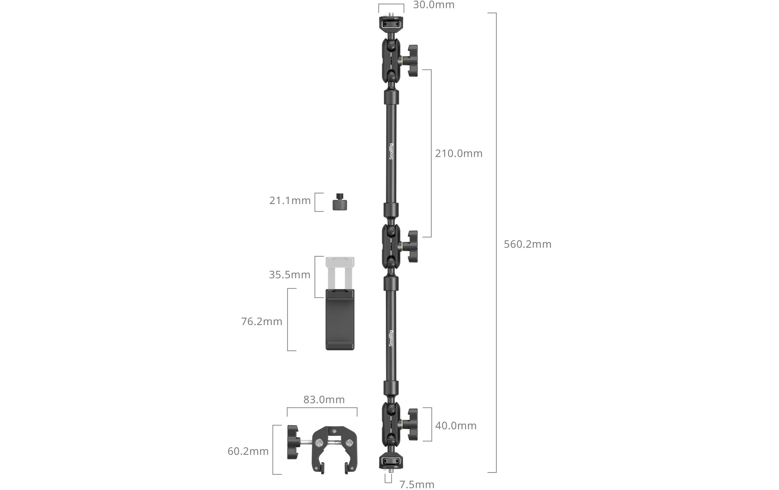 1762847_2 - Mediatech SmallRig Desktop Shooting Magic Arm with Crab Clamp Kit