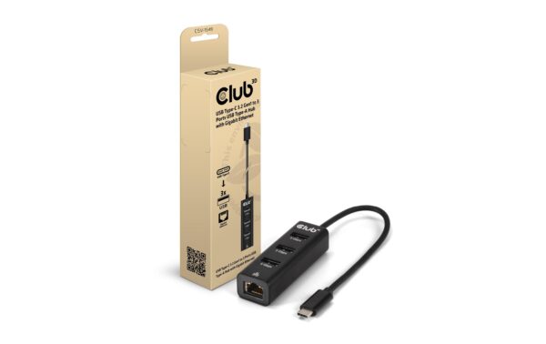 Club 3D, Hub Type-C Hub aud 3Port Type-A Ausgang:3x Type-A, Kabellänge 18cm
