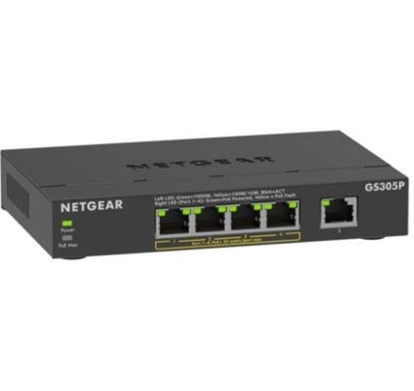 1768107 - Mediatech Netgear GS305PV3: 5 Port PoE Switch 5x Gigabit, 4x PoE, Unmanaged Plus Switch kaufen Schweiz | Mediatech.ch