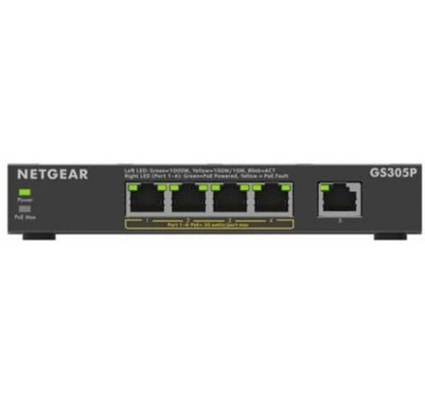 1768107_1 - Mediatech Netgear GS305PV3: 5 Port PoE Switch 5x Gigabit, 4x PoE, Unmanaged Plus Switch