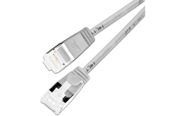 SLIM Patchkabel: 3m, grau, 36-Pack Cat.6A, U/FTP, LSOH, Klinke nicht brechbar