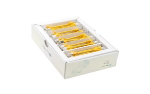 1768303 - Mediatech SLIM Patchkabel: 10cm, gelb, 50-Pack Cat.6A, U/FTP, LSOH, Klinke nicht brechbar