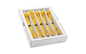 1768304 - Mediatech SLIM Patchkabel: 25cm, gelb, 50-Pack Cat.6A, U/FTP, LSOH, Klinke nicht brechbar