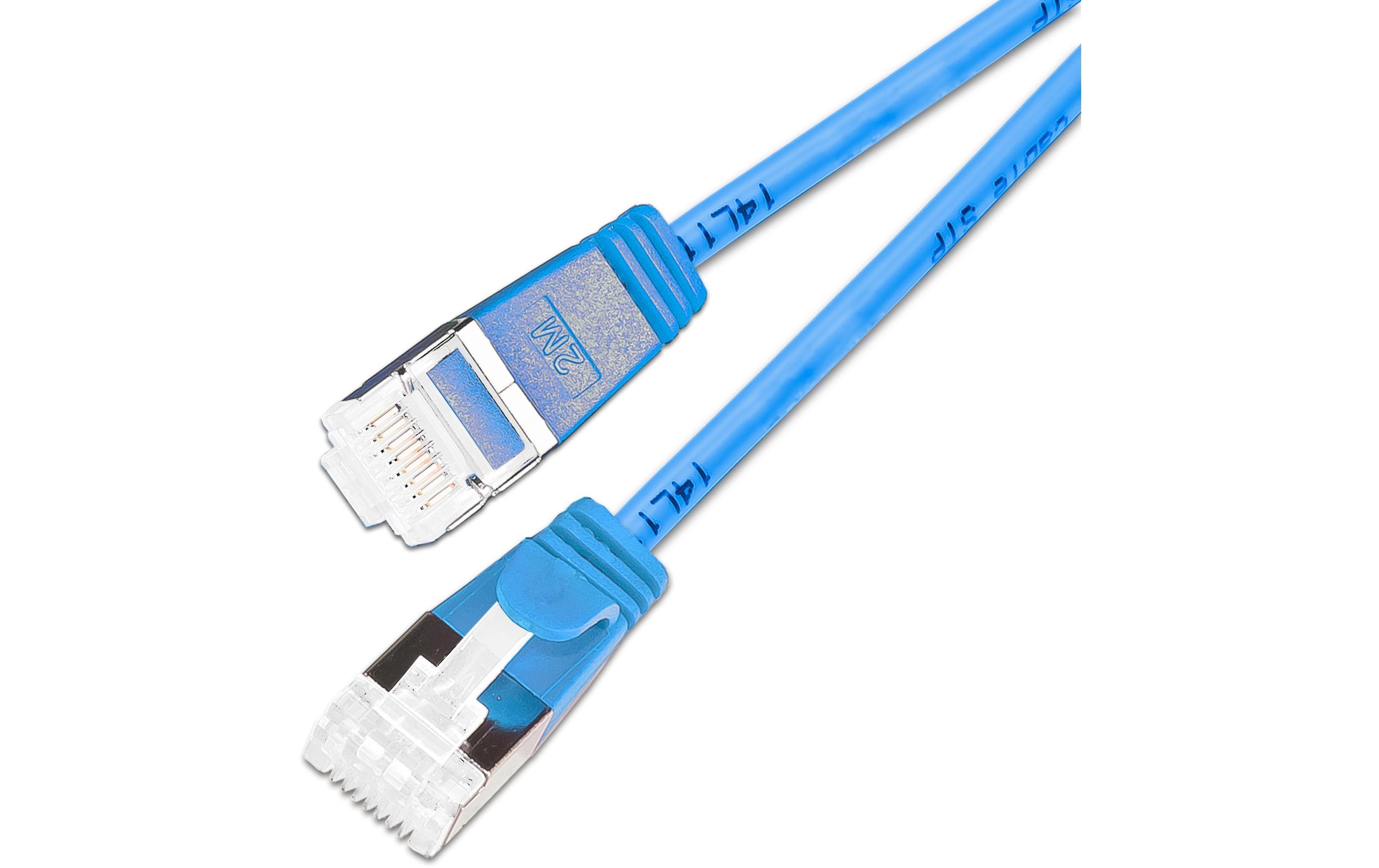 1768325_3 - Mediatech SLIM Patchkabel: 25cm, blau, 50-Pack Cat.6A, U/FTP, LSOH, Klinke nicht brechbar