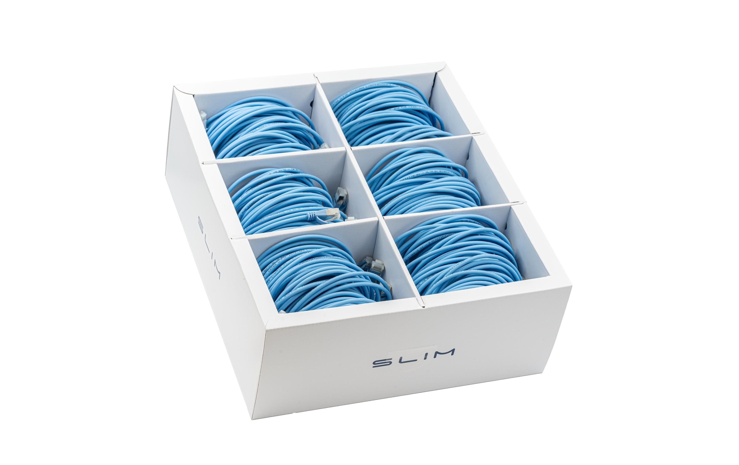 1768329 - Mediatech SLIM Patchkabel: 2m, blau, 60-Pack Cat.6A, U/FTP, LSOH, Klinke nicht brechbar