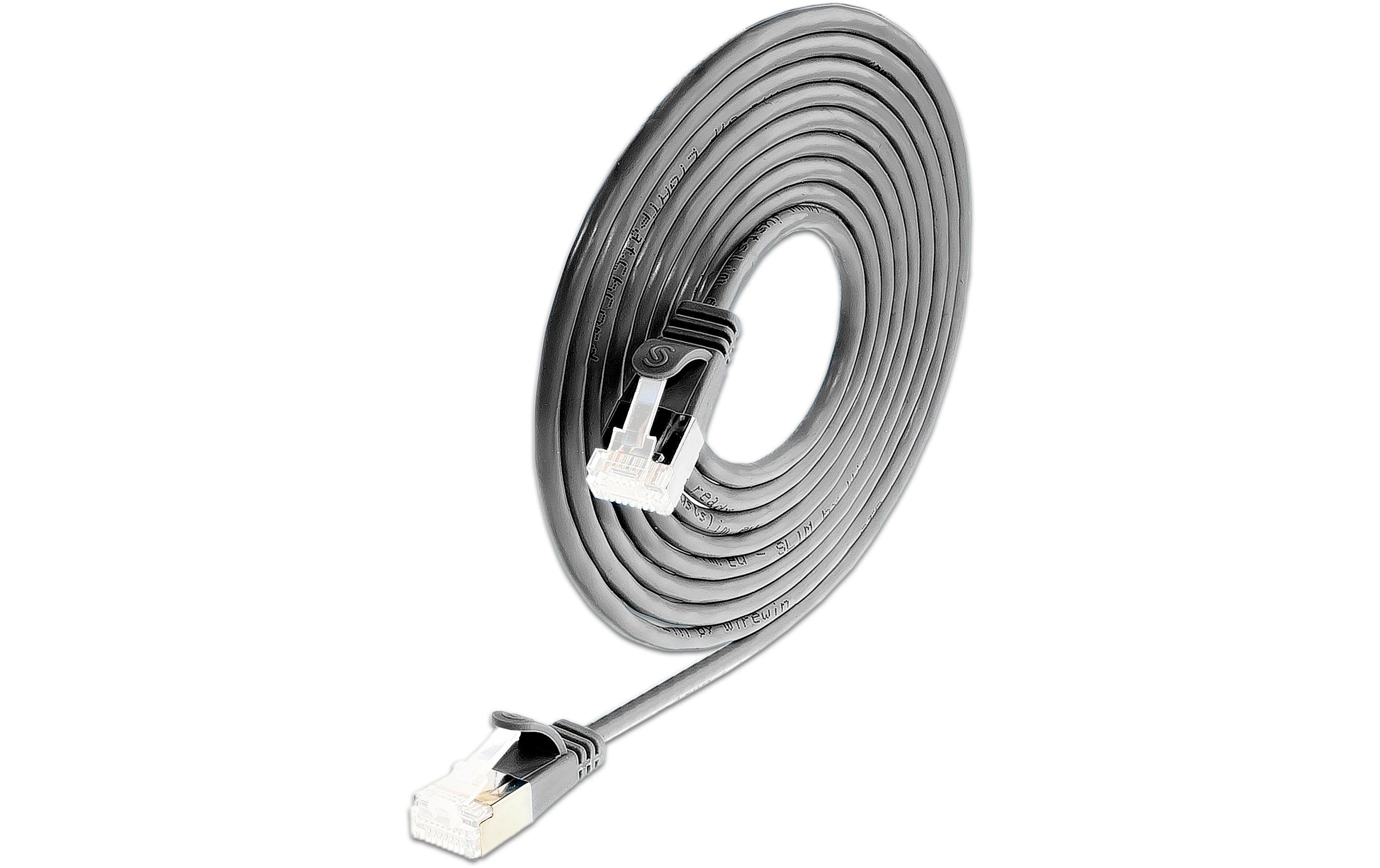 1768331_2 - Mediatech SLIM Patchkabel: 10cm, schwarz, 50-Pack Cat.6A, U/FTP, LSOH, Klinke nicht brechbar