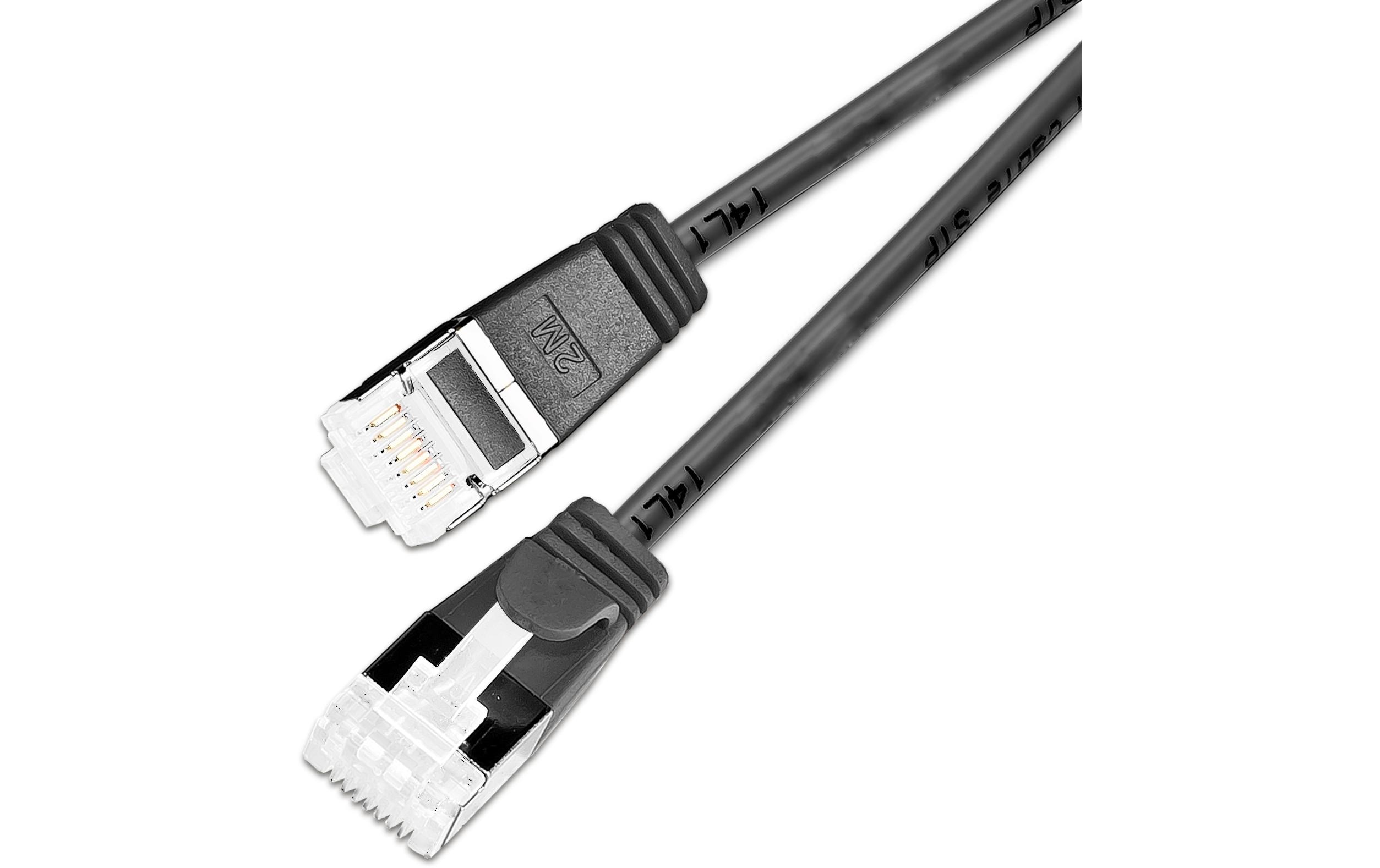 1768331_3 - Mediatech SLIM Patchkabel: 10cm, schwarz, 50-Pack Cat.6A, U/FTP, LSOH, Klinke nicht brechbar
