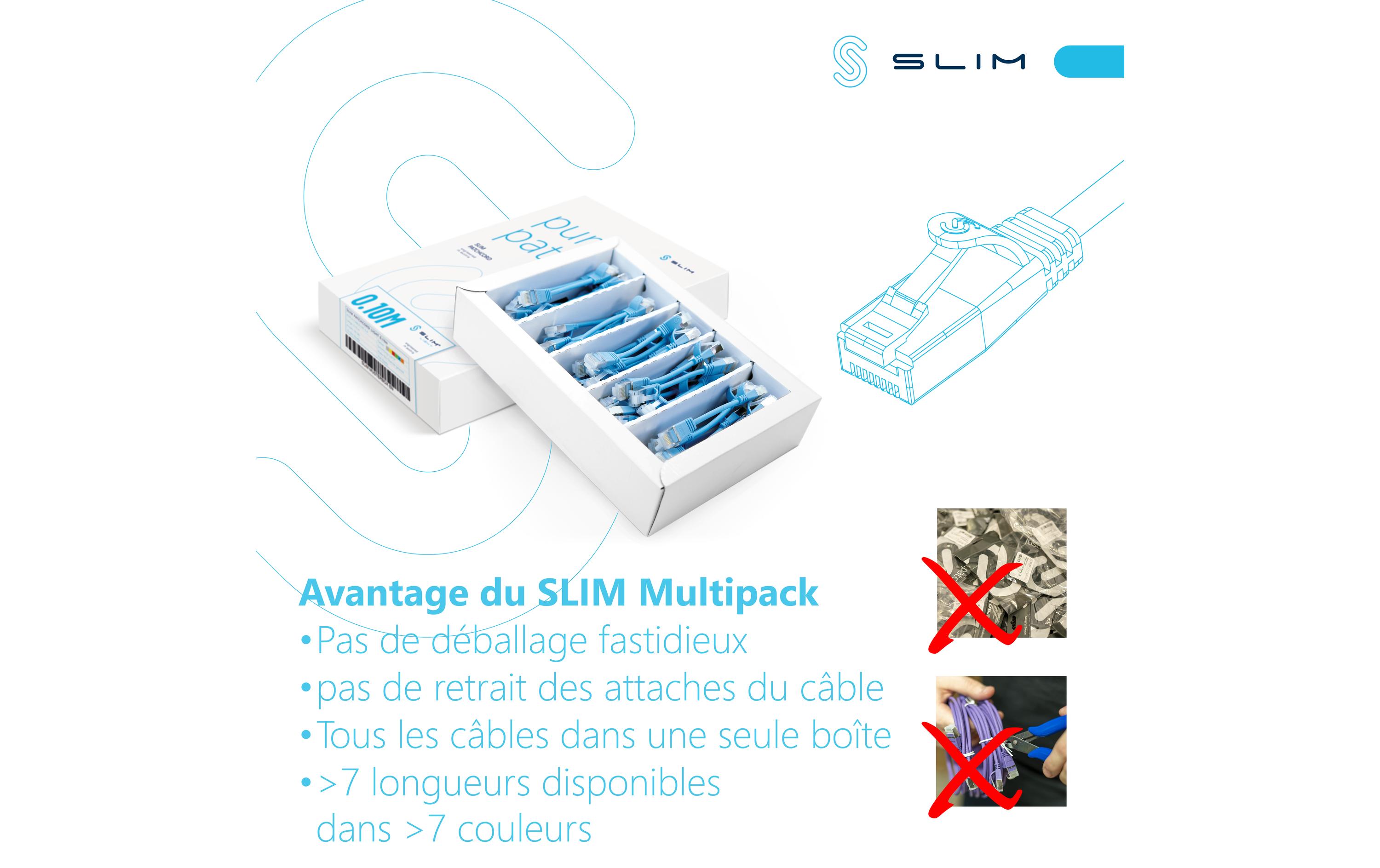1768338_5 - Mediatech SLIM Patchkabel: 10cm, weiss, 50-Pack Cat.6A, U/FTP, LSOH, Klinke nicht brechbar
