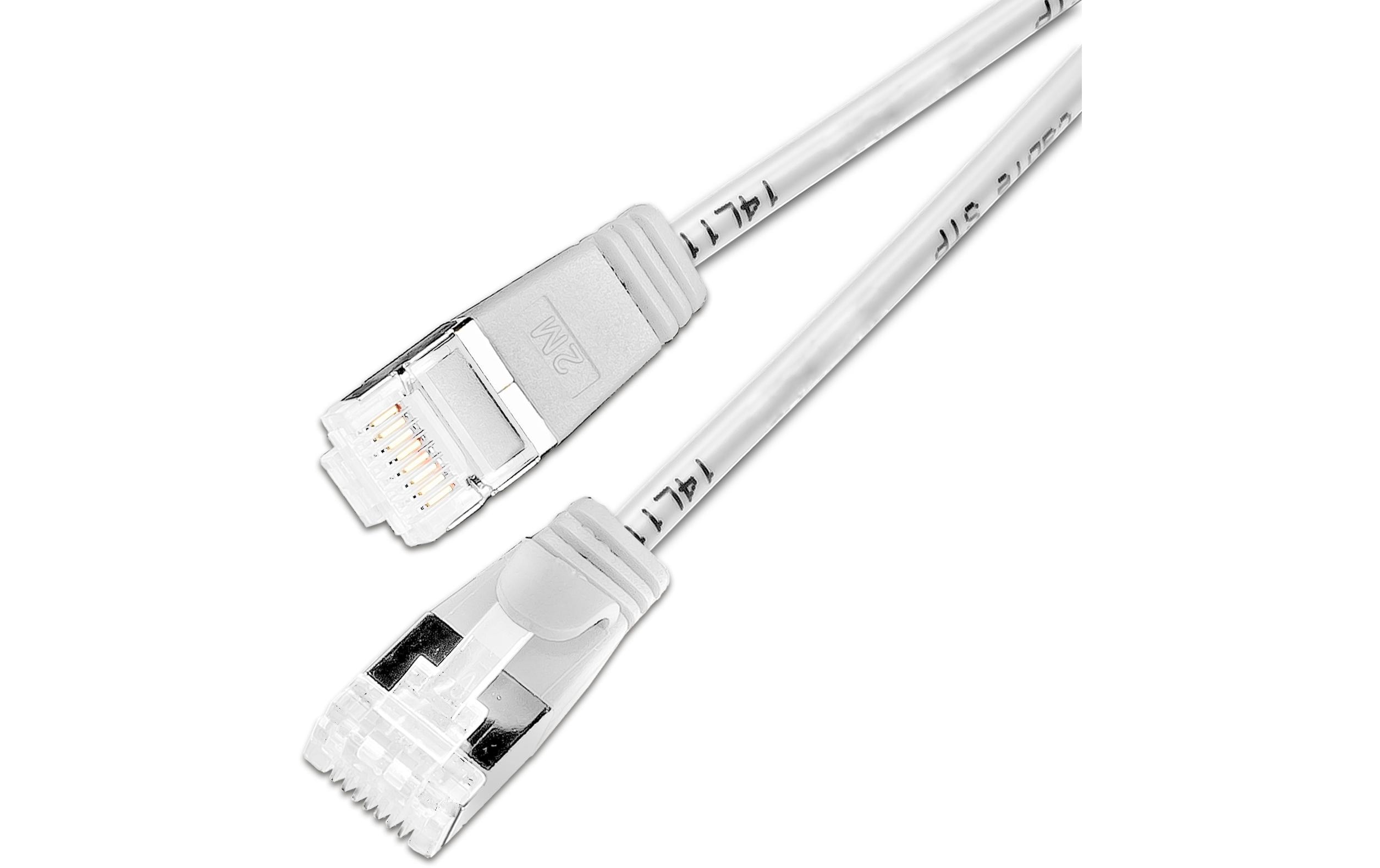 1768340_3 - Mediatech SLIM Patchkabel: 50cm, weiss, 90-Pack Cat.6A, U/FTP, LSOH, Klinke nicht brechbar