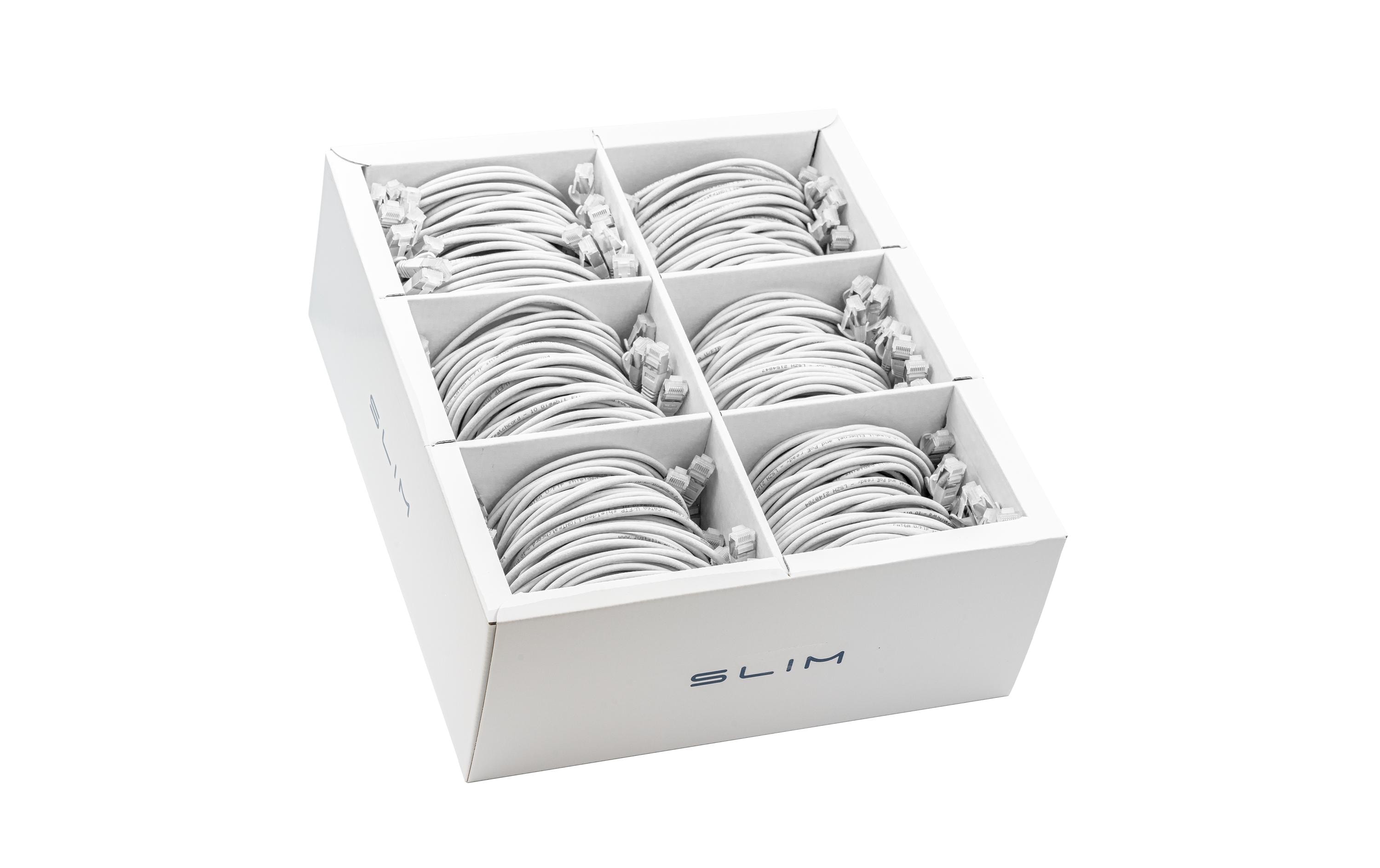 1768343 - Mediatech SLIM Patchkabel: 2m, weiss, 60-Pack Cat.6A, U/FTP, LSOH, Klinke nicht brechbar