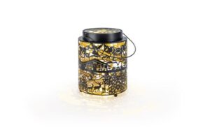 STT LED Recharge USB Laterne Aura swiss 51 LED, ww, 17x22cm, Timer 6/18