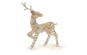 STT LED Dekoration Gold reindeer 40 LED, ww, 32x10x47cm, Timer 6/18, outdoor