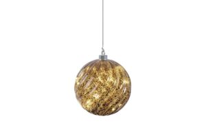 STT LED Glass ball brown 10 LED, ww, D15cm, Timer 6/18, indoor