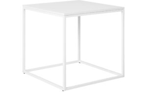House Nordic Beistelltisch Vita Weiss 45x45x45cm, Edelstahl