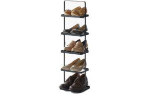 Yamazaki Schuhregal hoch TOWER Metall, 22x18x77.5cm (LxBxH), Schwarz