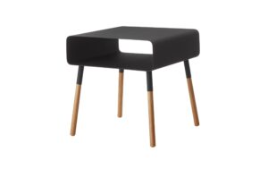 Yamazaki Beistelltisch PLAIN Esche/Metall, 35x35x35cm (LxBxH), Schwarz
