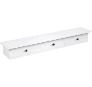 Songmics Wandregal mit Schubladen, Weiss 80x15x10 cm (LxBxH), Traglast 15 kg