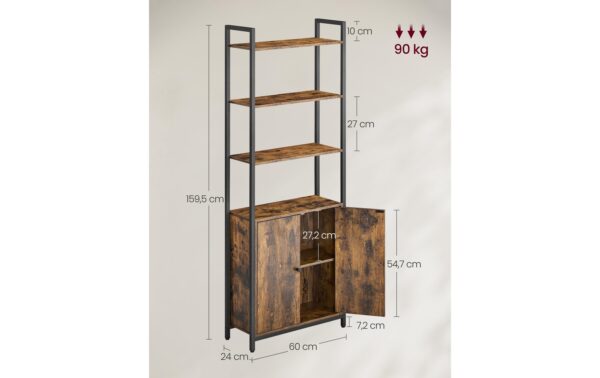 1771233_4 - Mediatech Vasagle Regal im Industriellook 24x60x159.5 cm, MDF, Eisen
