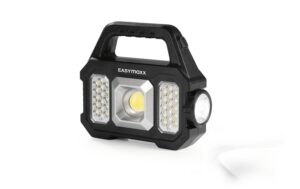 EASYmaxx Solar-Leuchte 3,7V schwarz Mobile Arbeitsleuchte inkl. Powerbank