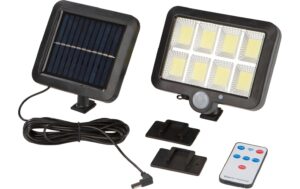 EASYmaxx Solar Arbeitsleuchte LED Solarleuchte mit Bewegungsmelder IP44