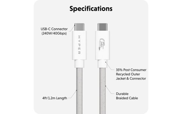 1773609_5 - Mediatech Hyper USB4 Performance Kabel Kabel, weiss