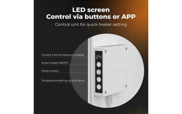 Infrarot-Heizer Premium Eco 700W Grau 700 Watt, 30m2, auch Analog bedienbar, Gr.