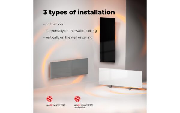 Infrarot-Heizer Premium Eco 700W Grau 700 Watt, 30m2, auch Analog bedienbar, Gr.