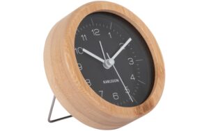KARLSSON Wecker Neat Round Exkl. 1 x AA Batterie, Bambus/Schwarz