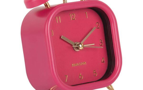 1778935_2 - Mediatech KARLSSON Wecker Metallic Glam square Exkl. 1 x AA Batterie, Dark pink