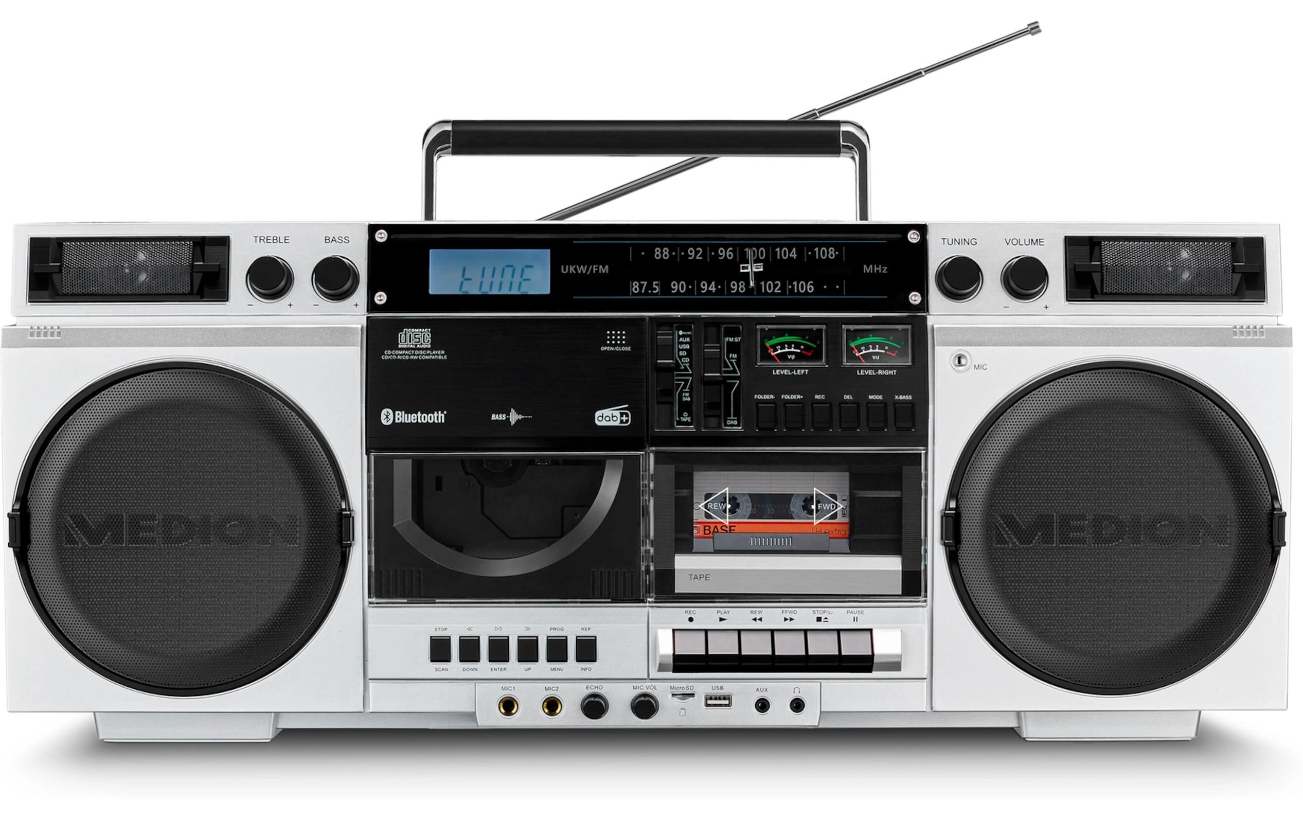 Medion LIFE P66538 Retro Boombox silber, DAB+, BT, Kassettendeck kaufen Schweiz | Mediatech.ch