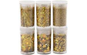 Creativ Company Glitter- und Pailetten-Sor. Bio, gold, 6 x 5 g