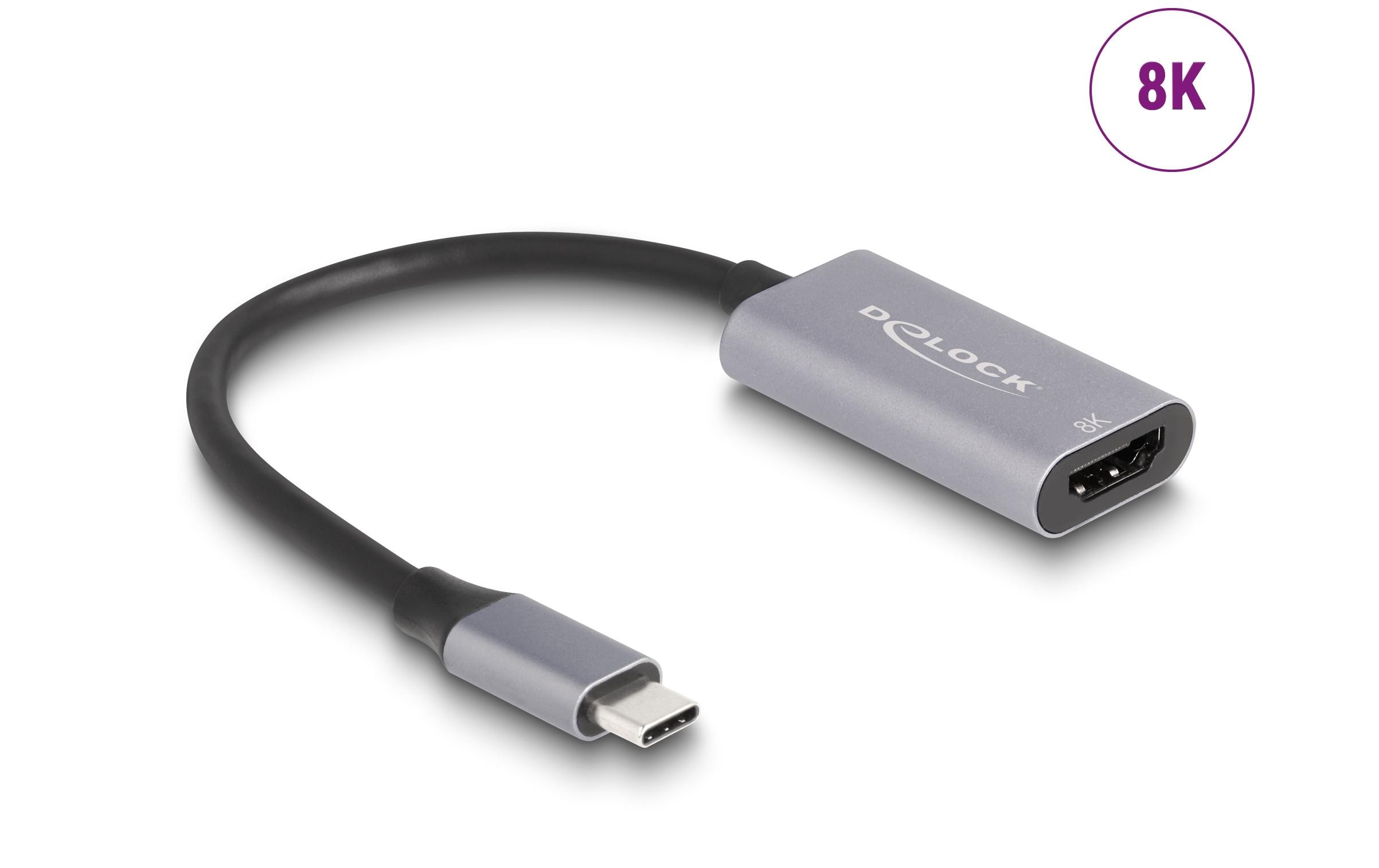 1786580_1 - Mediatech Delock USB-C Adapter zu HDMI 8K mit HDR Funktion Aluminium