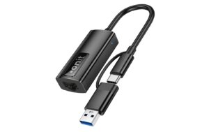 onit USB-C/A zu RJ-45 Netzwerkadapter Pro Aluminium Gehäuse, 2.5Gbps, schwarz
